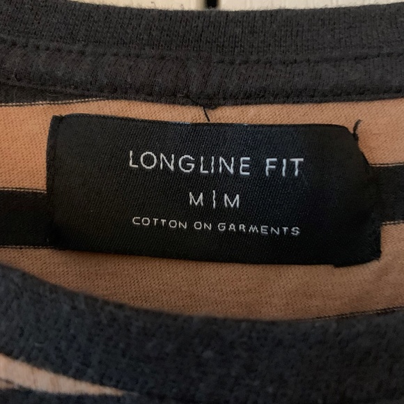 Mens Black/Brown Striped Cotton On Garments Tee - Picture 3 of 4